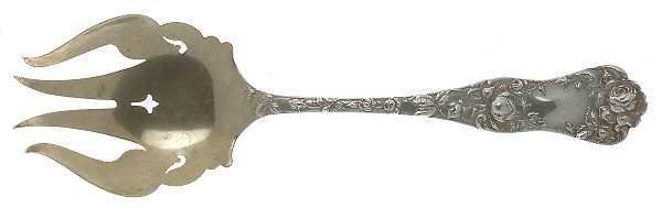 American Beauty (Sterling, 1896, Monograms) Solid Salad Serving Fork
