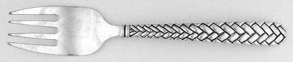 Weave (Silverplate) Medium Solid Cold Meat Serving Fork by Godinger