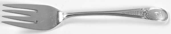 Flowered Antique (Sterling, 1940) Small Solid Cold Meat Serving Fork