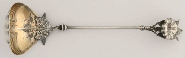 Morning Glory (Sterling, 1865) Gravy Ladle, Brightcut Solid Piece