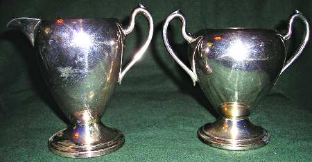 516 (Silverplate, Hollowware) Creamer & Open Sugar Set by Gotham Silver