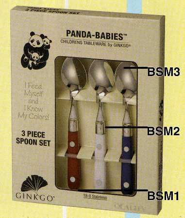 Panda Babies (Stainless, Color Handles) by Ginkgo