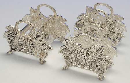 Grape (Silverplate, Hollowware) Flatware Buffet Caddy (Set of 3)