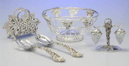 Grape (Silverplate, Hollowware) 5pc Serving Set