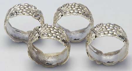 Grape (Silverplate, Hollowware) Napkin Ring - Set of 4