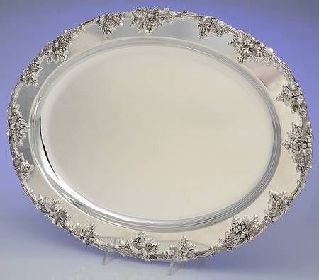 Grape (Silverplate, Hollowware) 17" Oval Serving Platter