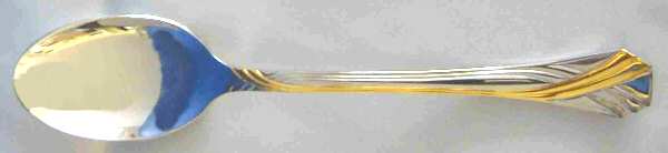 GGN6 (Stainless, Gold Accent) Place/Oval Soup Spoon by Gottinghen