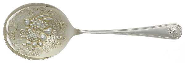 English Shell (Silverplate) Solid Smooth Berry/Casserole Spoon by Gentry Silver