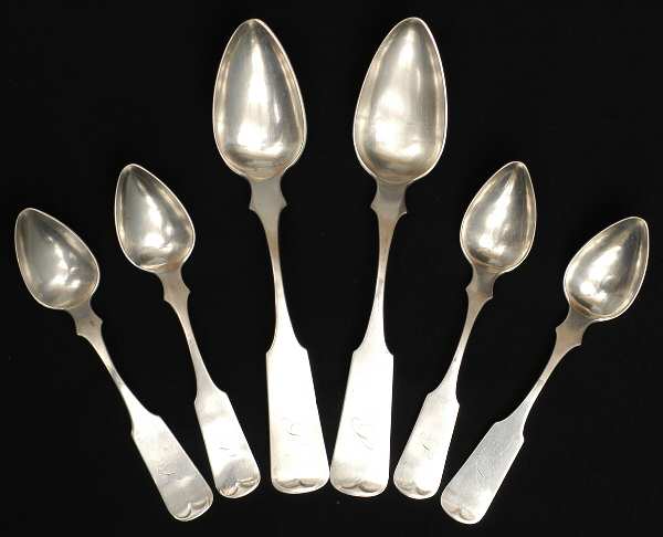GSE2 (Coin) 6 Piece Spoon Set (2 PLS, 4 TS) by George W Stewart