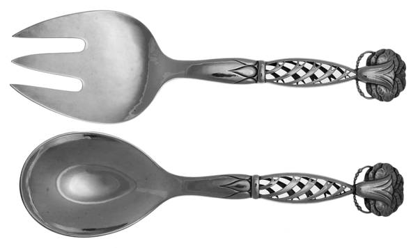 No. 83 Ornamental (Sterling) Small Solid 2 Piece Salad Serving Set