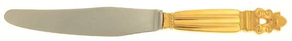 Acorn-Gold Vermeil (Sterling) Modern Hollow Knife