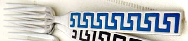 Greek Key-Blue (Stainless) by Godinger