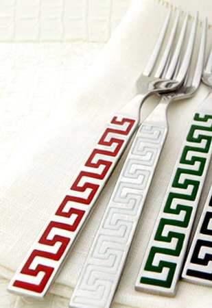 Greek Key-Red (Stainless) by Godinger