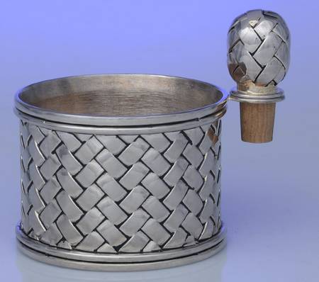 Weave (Silverplate, Hollowware) Wine Bottle Holder and Stopper