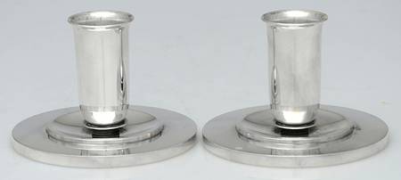 748 (Sterling, Hollowware) Pair of 2" Console Candleholders