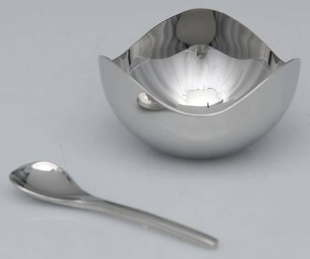 Bloom (Stainless, Hollowware) Open Master Salt with Spoon