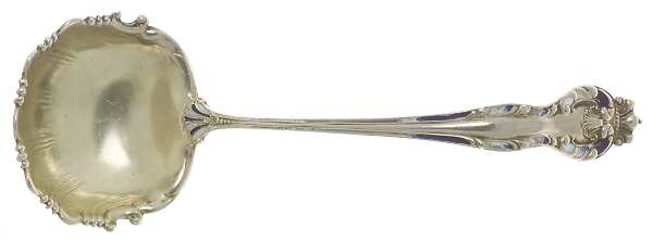 Queen (Sterling, 1893) Enameled Solid Piece Cream Ladle