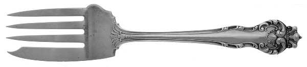 Queen (Sterling, 1893) Medium Solid Cold Meat Serving Fork
