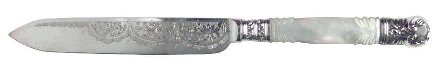 Pearl Handle Flatware 1(Silverplate) Individual Fish Knife with Silverplate Blade by Harry Moss
