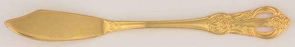 Princeton-Gold (Gold Electroplate) Flat Handle Master Butter Knife