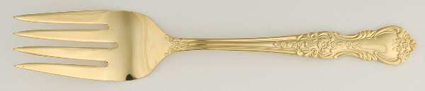 Golden Versailles (Gold Electroplate) Large Solid Cold Meat Serving Fork