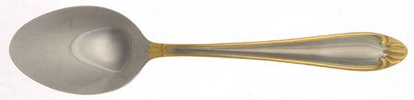 Abigail-Gold Accent (Stainless) Small Tablespoon (Serving Spoon)