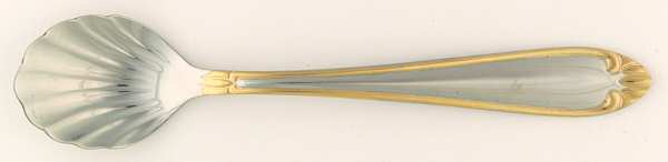 Abigail-Gold Accent (Stainless) Sugar Shell Spoon