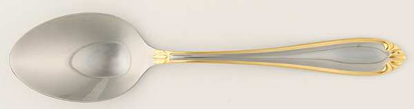 Abigail-Gold Accent (Stainless) Place/Oval Soup Spoon