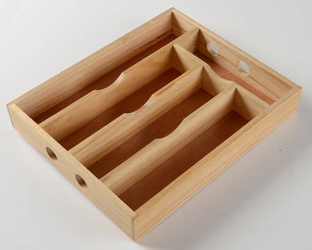 Lace Frosted (Stainless) Wood Caddy for Flatware Set