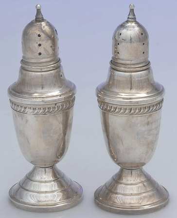 HTG3 (Sterling, Hollowware) Weighted Salt and Pepper Set by Hamilton Silver