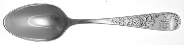 HSJ1 (Sterling) Monogrammed Oval Dessert/Soup Spoon by Harris & Shafer