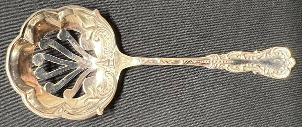 HCU2 (Sterling) Solid Bon Bon Spoon with Pierced Bowl