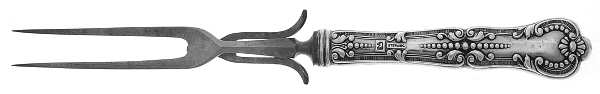 HCU2 (Sterling) Small Steak Carving Fork with Stainless Prongs