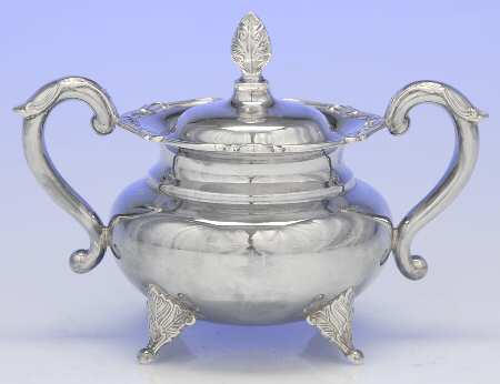 Sterling Hollowware Sugar Bowl & Lid by Hirata Co.