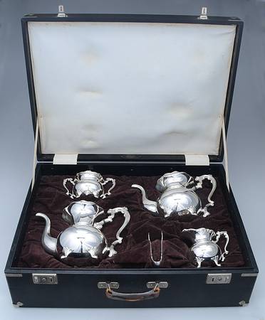 Sterling Hollowware 5 Piece Tea Set (SCP, STP, SCR, SSU, SUT) by Hirata Co.