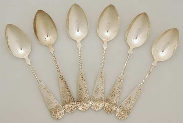 HMD16 (Sterling) Monogram Teaspoon - Set of 6 by Hamilton & Diesinger