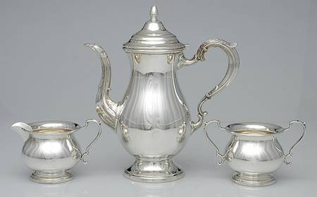 156 (Sterling, Hollowware) 3 Pc Coffee Set (SCP, SCR & SSUO)
