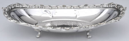70 (Silverplate, Hollowware) Plated Footed Bread Tray by Hartford Sterling Co