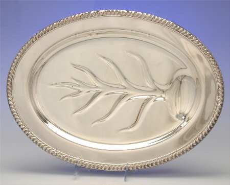 Castleton (Silverplate, Hollowware) Small Plated Meat Platter with Well by International Silver