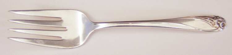 Daffodil (Silverplate, 1950) Medium Solid Cold Meat Serving Fork by International Silver