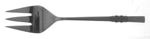 Danish Scroll (Stainless) Large Solid Cold Meat Serving Fork by International Silver