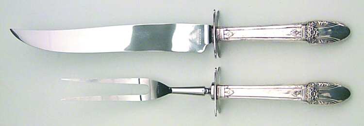 First Love (Silverplate, 1937) Large 2-Piece Roast Carving Set w/Stainless Blade