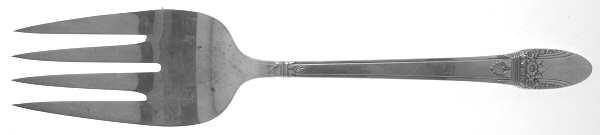 First Love (Silverplate, 1937) Large Solid Cold Meat Serving Fork