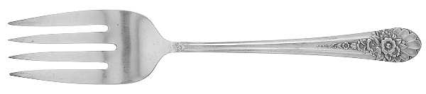 Jubilee (Silverplate, 1953) Medium Solid Cold Meat Serving Fork by International Silver