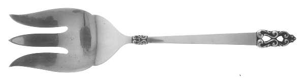 King Frederik-Royal Empress (Silverplate) Large Solid Cold Meat Serving Fork by International Silver