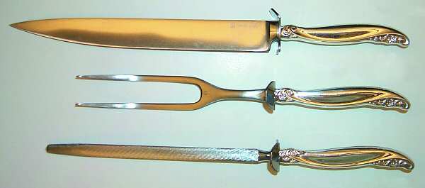 Leilani (Silverplate, 1961) Large 3-Piece Roast Carving Set w/ Stainless Blade