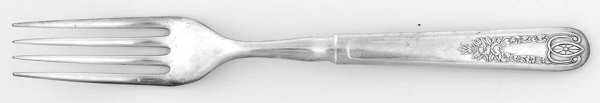 Old Colony (Silverplate, 1911) Indented Solid Handled Fork by International Silver