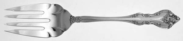 Orleans (Silverplate 1964) Medium Solid Cold Meat Serving Fork by International Silver
