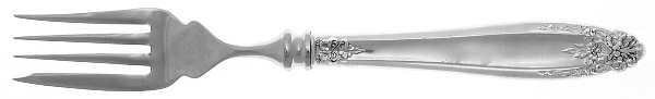 Prelude (Sterling, 1939, No Monograms) Individual Hollow Fish Fork, Stainless Tines