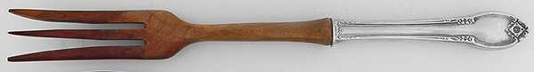 Remembrance (Silverplate, 1948) Salad Serving Fork with Wooden Prongs by International Silver